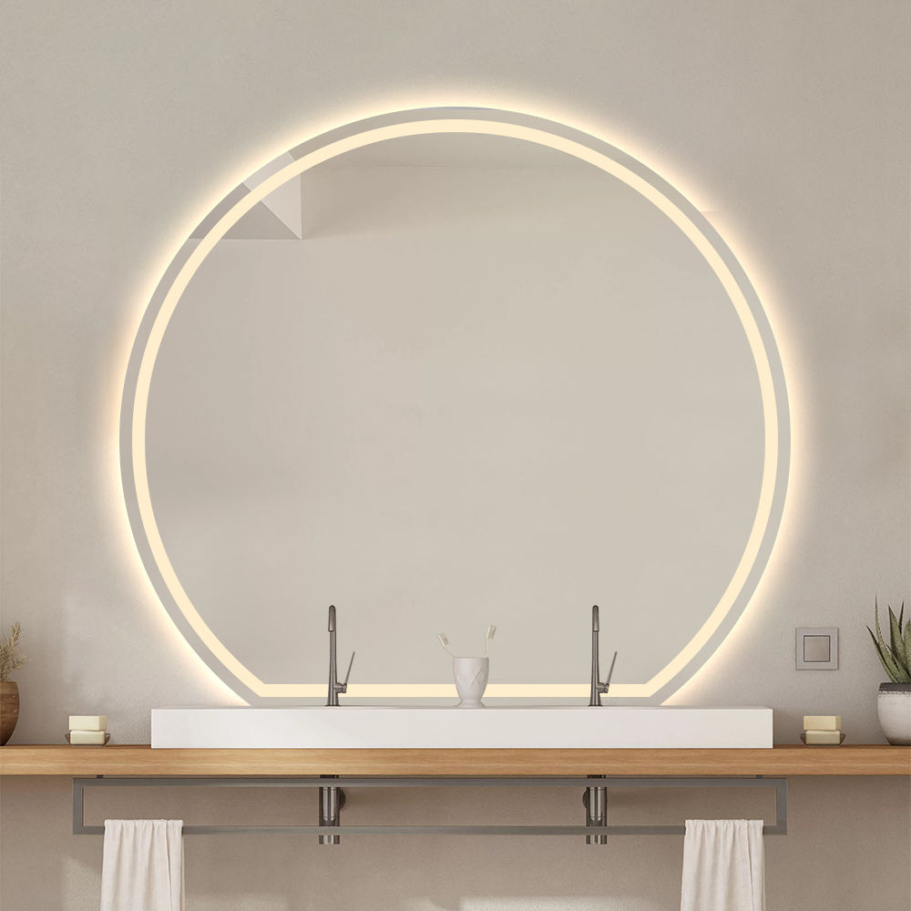 Half-Round Waterproof LED Bathroom Vanity Mirror with Anti-Fog