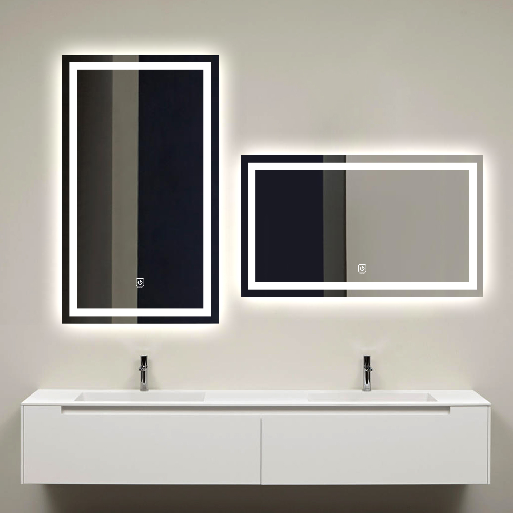 Modern Minimalist Frosted Edge LED Bathroom Mirror