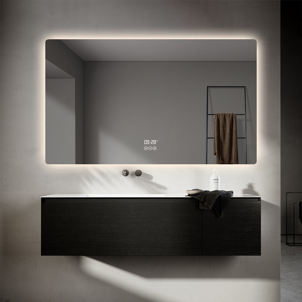 IP44 Rounded Corner Wall-Mounted Backlit LED Bathroom Mirror