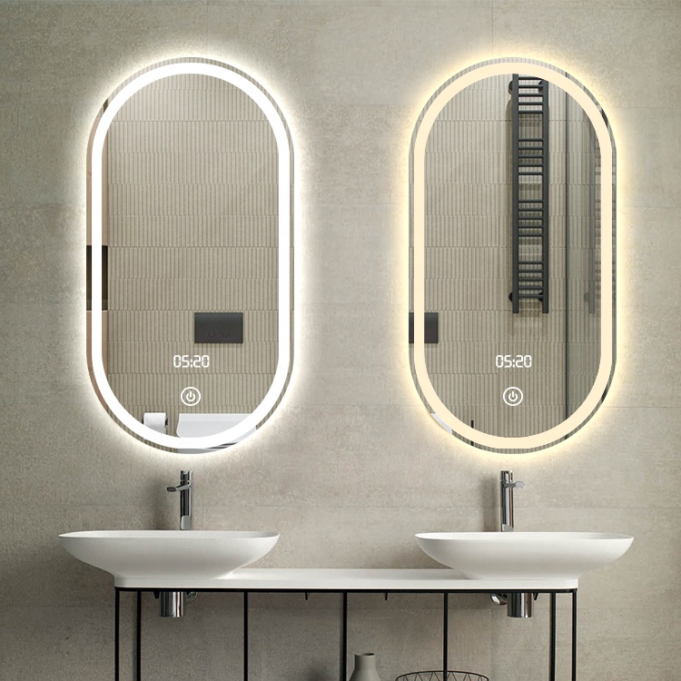 Modern Frameless Oval Front-Lit LED Bathroom Mirror for Wholesale