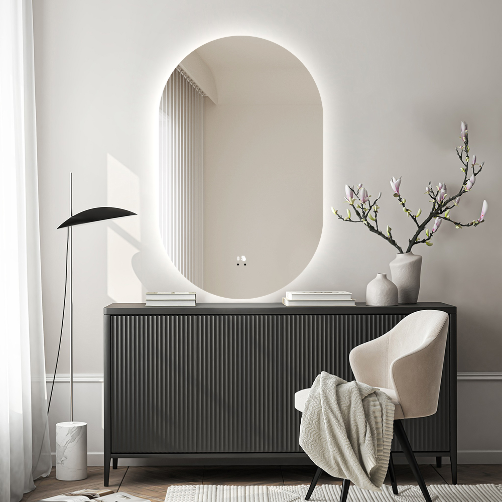 Oval Dimmable LED Light Vanity Mirror for Bathroom