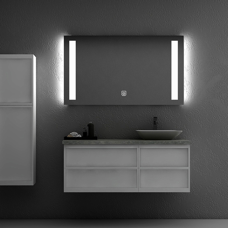 Frameless Frosted Edge LED Bathroom Mirror with Demister
