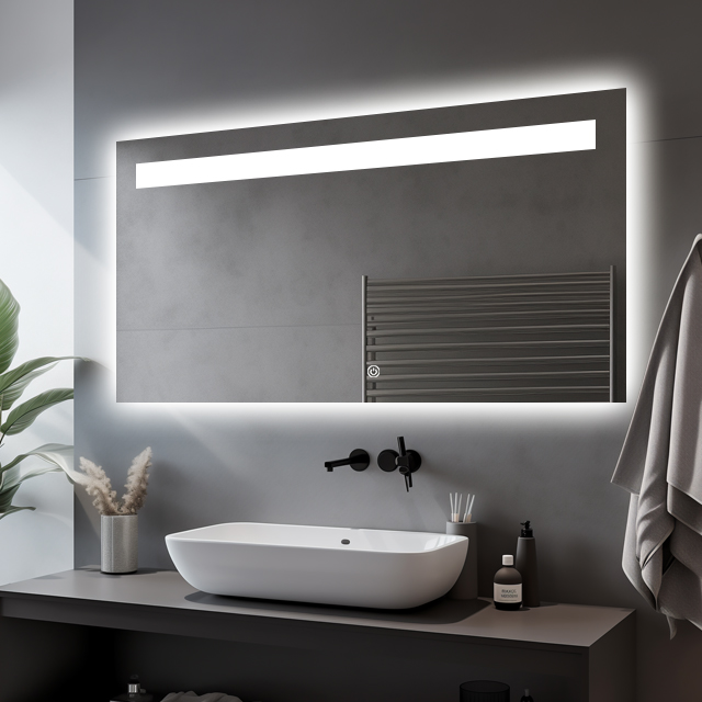 Frameless Illuminated LED Bathroom Vanity Mirror with Anti-Fog and Dimming