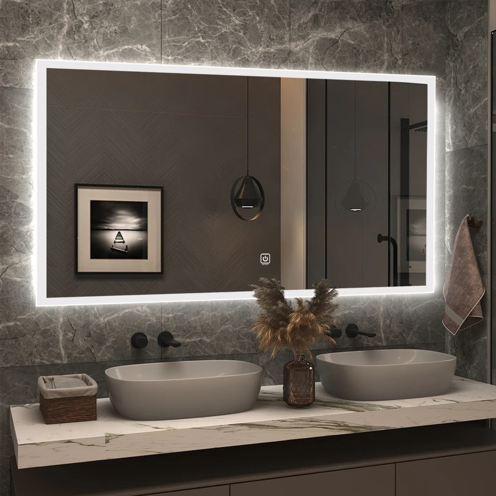 Touch Smart Anti-Fog LED Bathroom Mirror for Modern Vanities