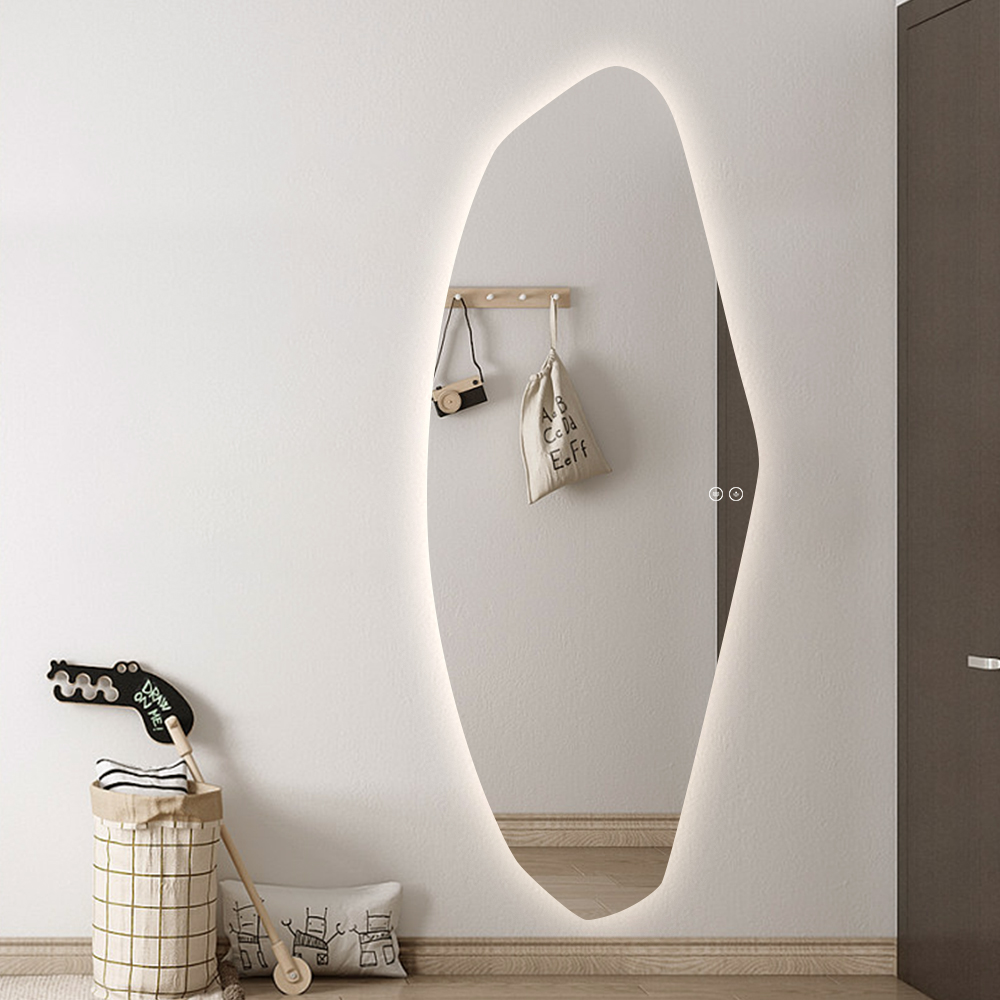 Frameless Irregular Full-Length Dressing Mirror with HD Glass