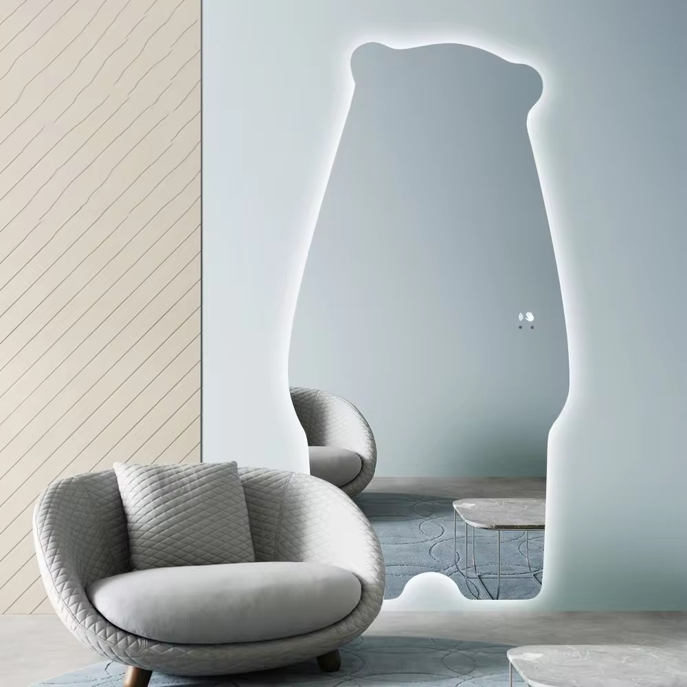 Tall Bear-Shaped LED Smart Wall Mirror with Touch Switch