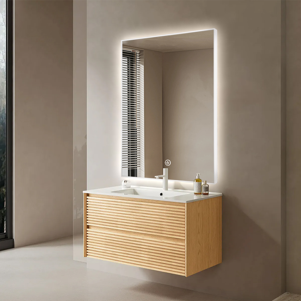 CE/UL Certificate Custom Illuminated Led Lighted Hotel Bathroom Mirror with Acrylic Frame