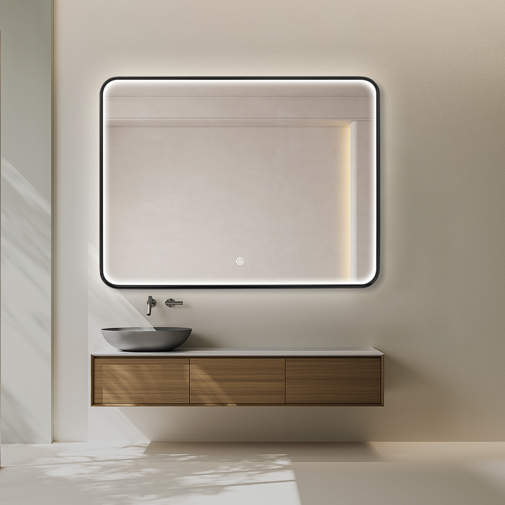 OEM&ODM Espejo LED Con Puerta Marco De Aluminio Antiniebla Para Hoteles