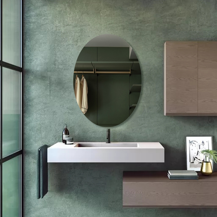 OEM Frameless Oval Wall Hanging Bathroom Cosmetic Mirror for Hotel Project